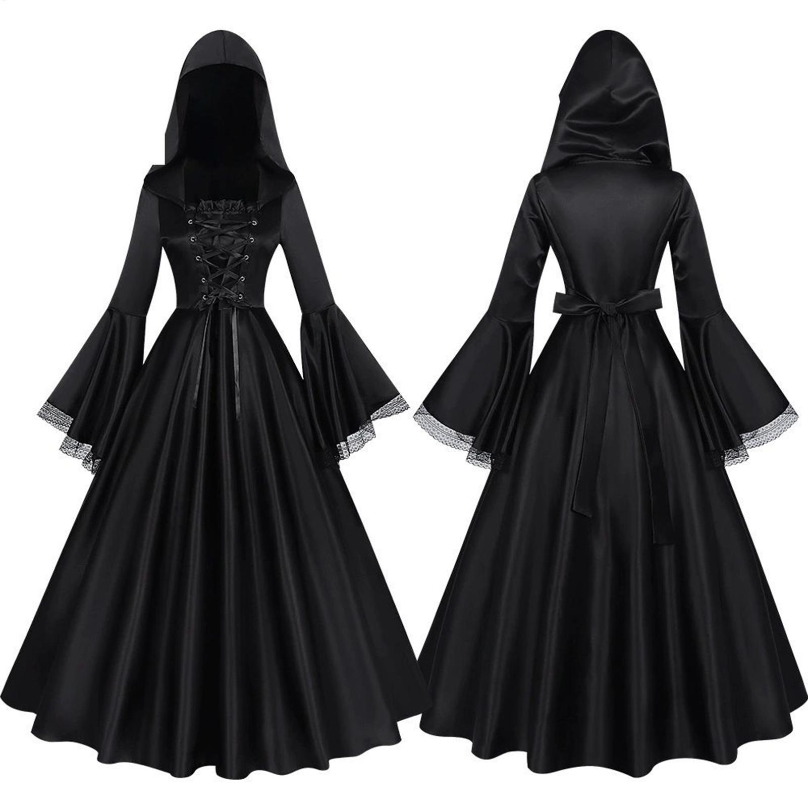 Medieval Renaissance Dress Women - Disfraz de Bruja de Halloween, Vestido