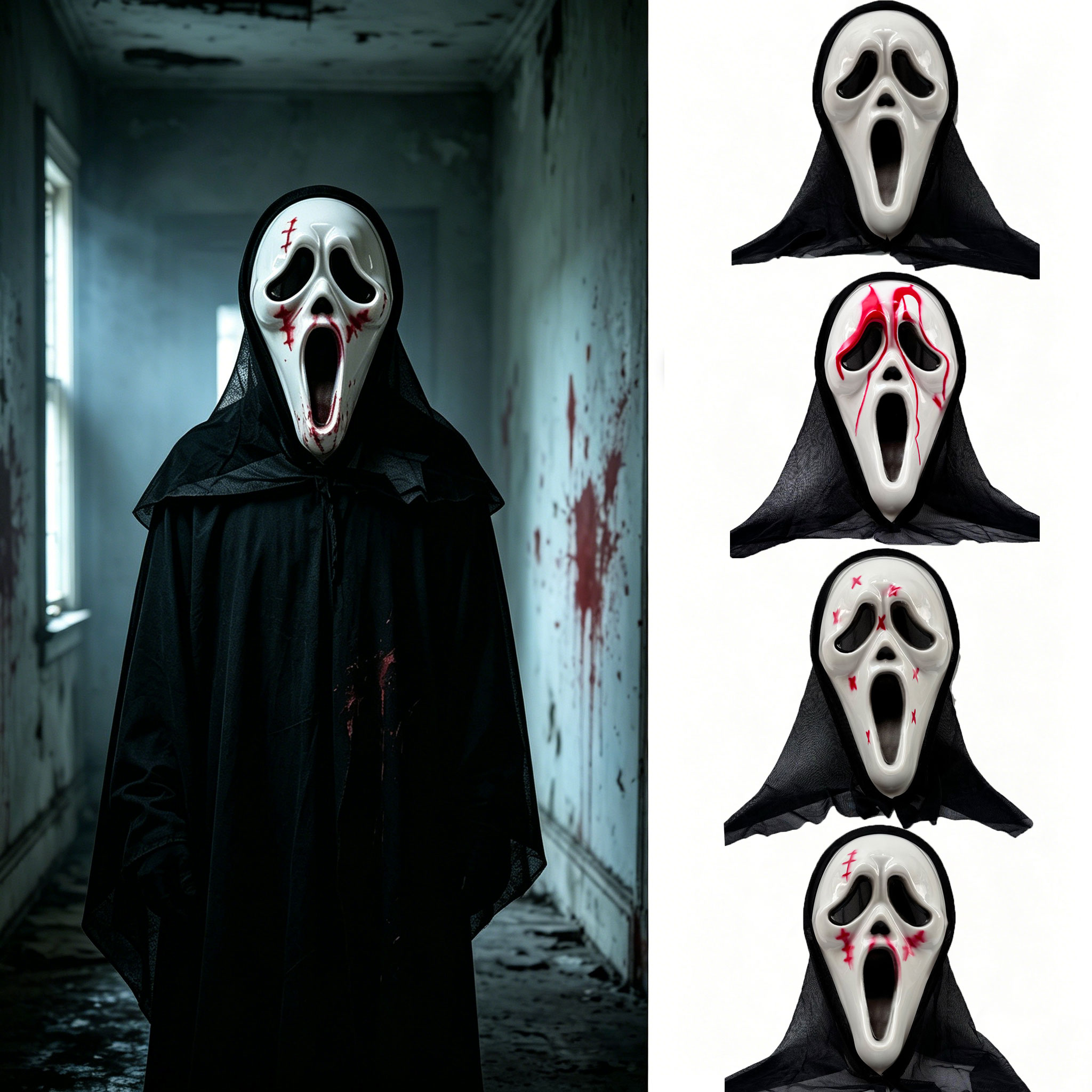 Led Purge Mask Halloween - Máscara de Terror Fantasmal con Capucha