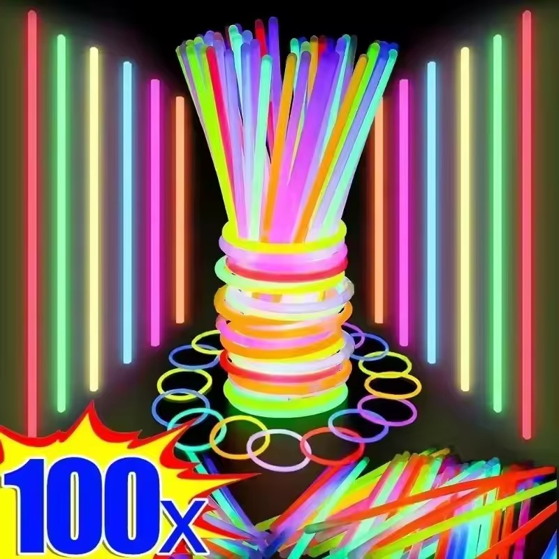 Glow In The Dark Party Glasses - 50/100 Uds. Palos fluorescentes para fiesta,