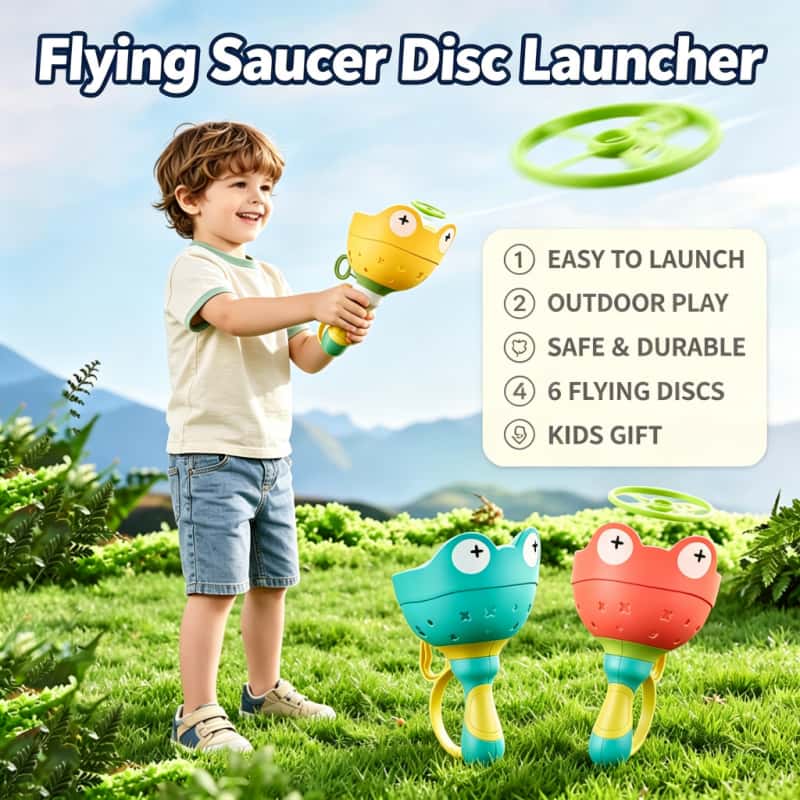 Novelty Gifts - Lanzador de Discos Voladores, Juguetes Voladores