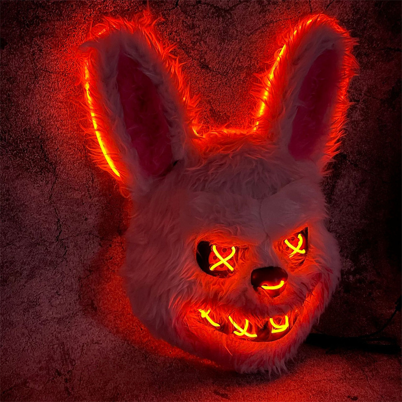 Led Purge Mask Halloween - Máscara de conejito mascarada LED máscara