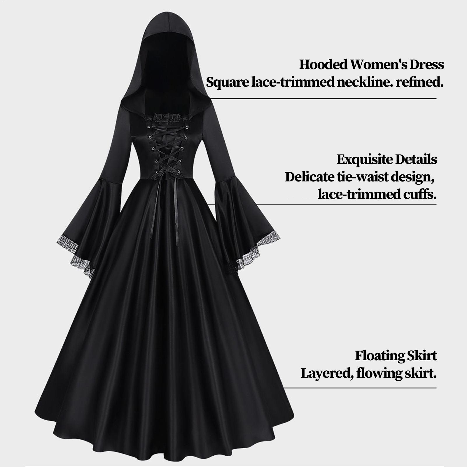 Disfraz de Bruja de Halloween, - Medieval Renaissance Dress Women reseña y precio