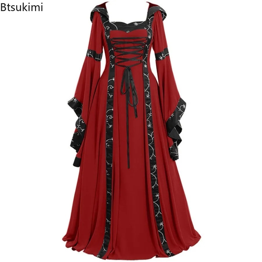 Nuevo Vestido Maxi con Capucha - Medieval Renaissance Dress Women reseña y precio