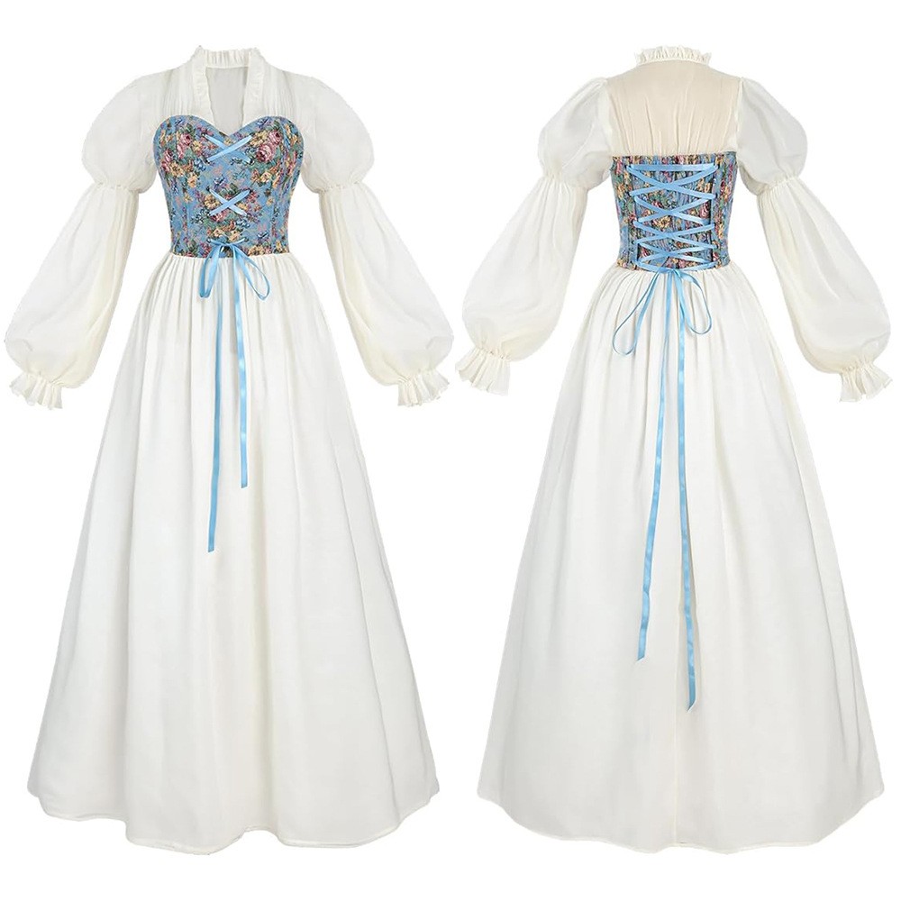 Vestido de cintura con corsé d - Medieval Renaissance Dress Women reseña y precio