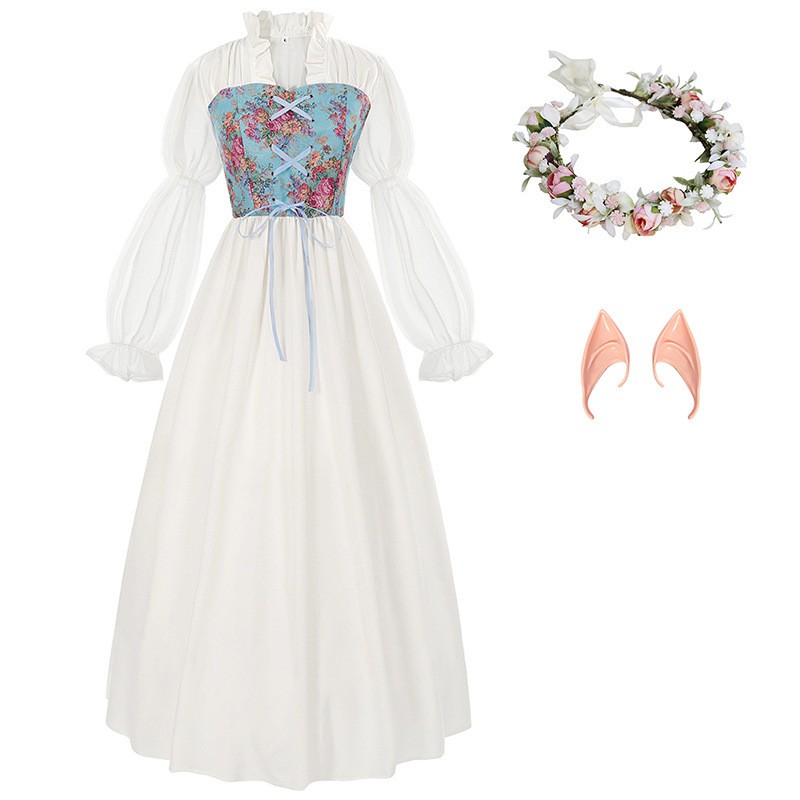 Vestido de cintura con corsé d - Medieval Renaissance Dress Women reseña y precio
