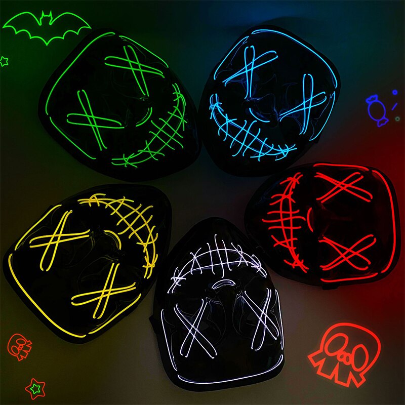 Máscara de Purge LED de Neón p - Led Purge Mask Halloween reseña y precio